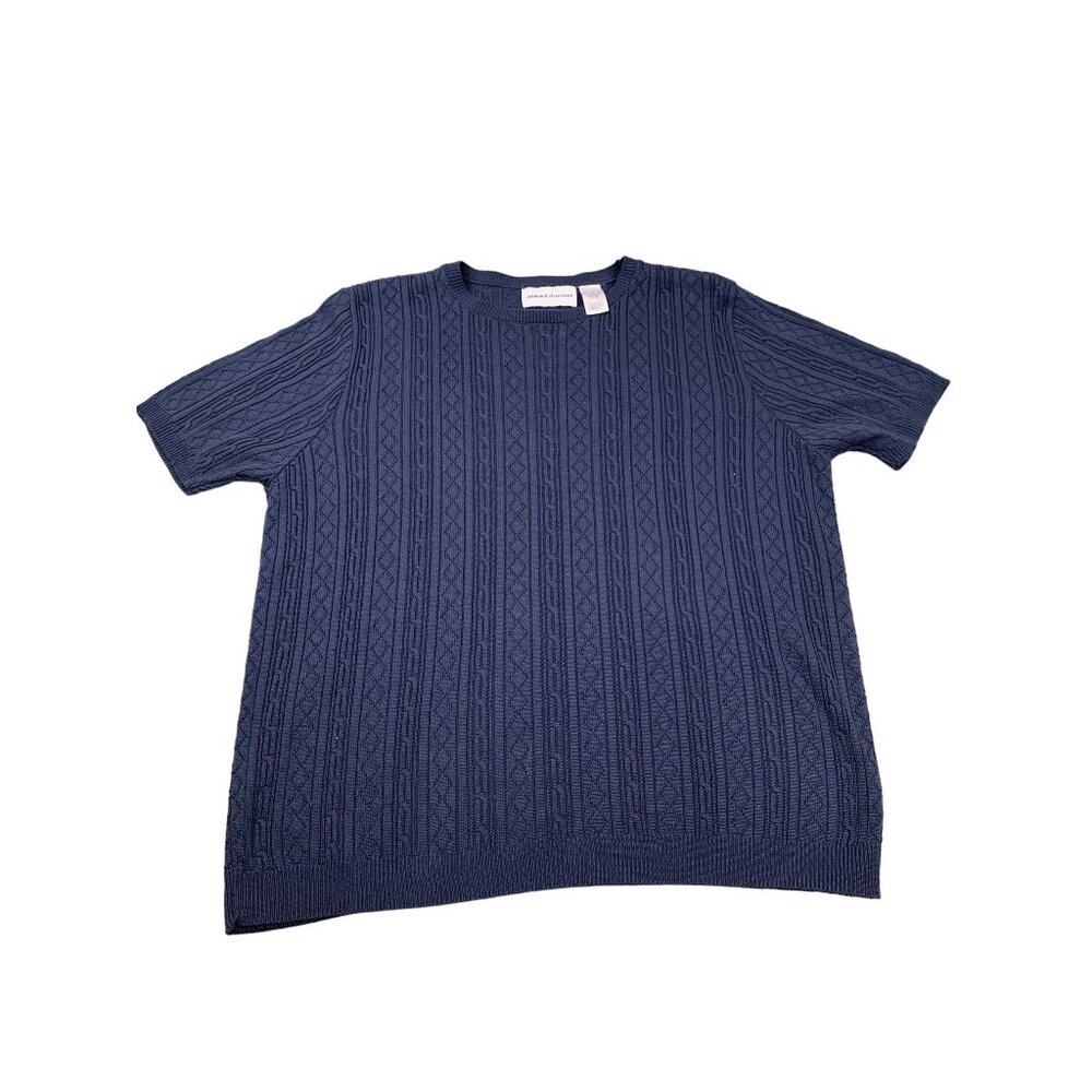 Alfred Dunner Womens Sweater Large Blue pullover acrylic knit classic Granny